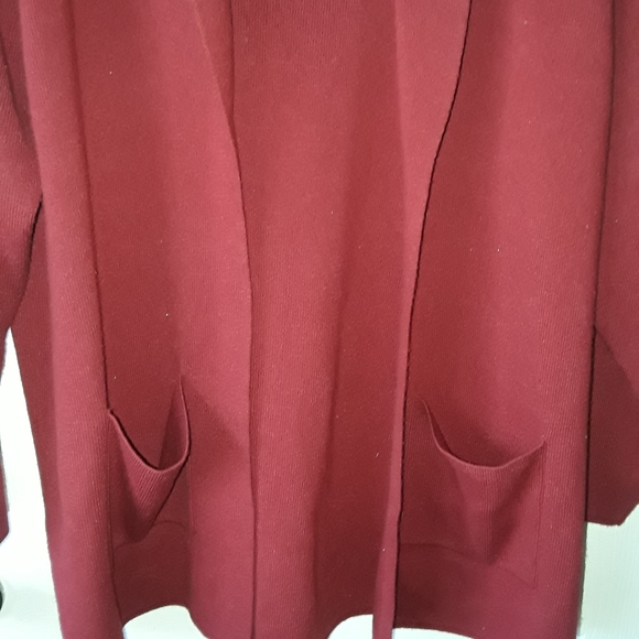 Dressbarn Woman Dark Red Open Front Cardigan (2 for $15) - Picture 5 of 7